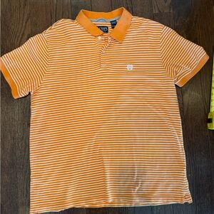 Chaps Men's Orange Striped Polo Shirt cotton xl